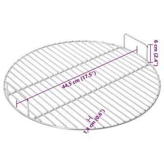 Barbecuerooster met handgrepen rond &Oslash;44,5 cm 304 roestvrijstaal 6