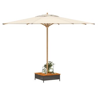 Parasolvoetbedekking 70x70x25 cm poly rattan acaciahout zwart 4