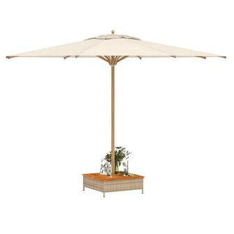 Parasolvoetbedekking 70x70x25 cm poly rattan acaciahout beige 4