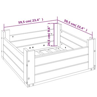 Parasolvoetbedekking massief grenenhout grijs 10