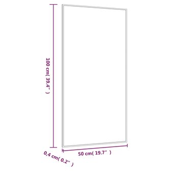 Wandspiegel 50x100 cm rechthoekig glas 6