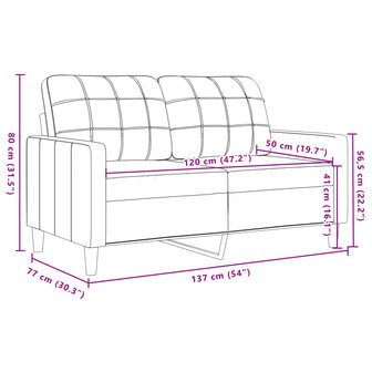 Tweezitsbank 120 cm fluweel donkergrijs 8