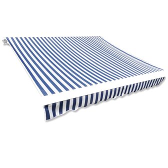 Luifeldoek 4x3 m canvas blauw en wit 1