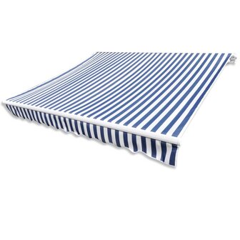 Luifeldoek 4x3 m canvas blauw en wit 2