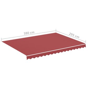 Vervangingsdoek voor luifel 4x3 m bordeauxrood 6