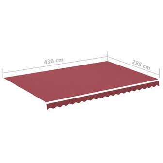 Vervangingsdoek voor luifel 4,5x3 m bordeauxrood 6