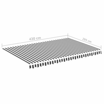 Vervangingsdoek voor luifel 4,5x3 m antracietkleurig en wit 6