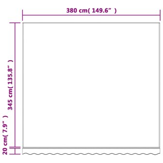 Vervangingsdoek voor luifel gestreept 4x3,5 m rood en wit 7