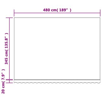 Vervangingsdoek voor luifel gestreept 5x3,5 m rood en wit 7