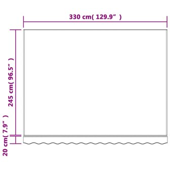 Vervangingsdoek voor luifel gestreept 3,5x2,5 m meerkleurig 7