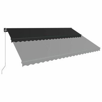 Luifel handmatig uittrekbaar met LED 500x300 cm antraciet 4