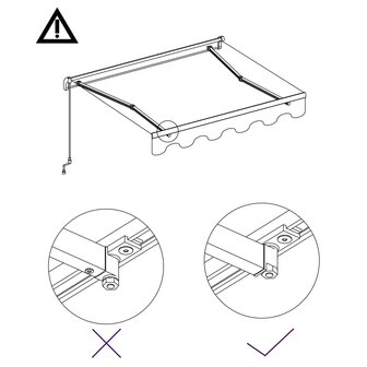 Luifel handmatig uittrekbaar 600x300 cm cr&egrave;me 6