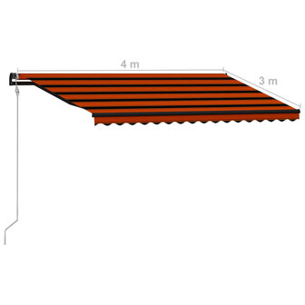 Luifel uittrekbaar met windsensor LED 400x300 cm oranje bruin 11