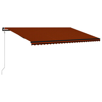 Luifel uittrekbaar met windsensor LED 600x300 cm oranje bruin 2