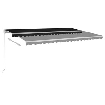 Luifel handmatig uittrekbaar met LED 500x300 cm antracietkleur 4