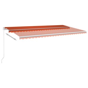 Luifel handmatig uittrekbaar met LED 600x300 cm oranje en bruin 4