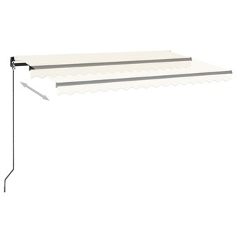 Luifel handmatig uittrekbaar met LED 450x350 cm cr&egrave;mekleurig 3