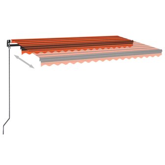 Luifel handmatig uittrekbaar met LED 450x350 cm oranje en bruin 3