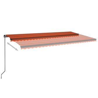 Luifel handmatig uittrekbaar 600x350 cm oranje en bruin 3