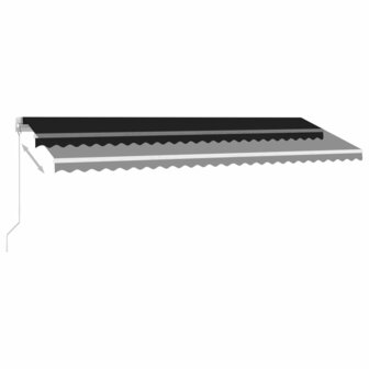 Luifel handmatig uittrekbaar met LED 500x300 cm antracietkleur 4