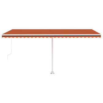 Luifel handmatig uittrekbaar met LED 500x300 cm oranje en bruin 5