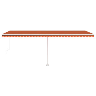 Luifel handmatig uittrekbaar met LED 600x300 cm oranje en bruin 5