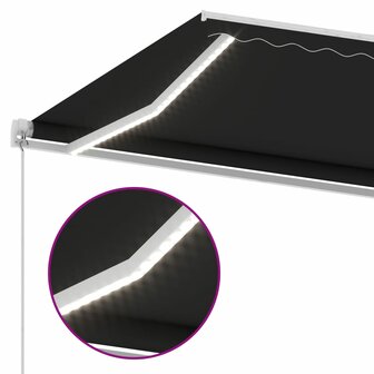 Luifel handmatig uittrekbaar met LED 400x350 cm antracietkleur  7