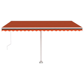 Luifel handmatig uittrekbaar met LED 400x350 cm oranje en bruin  3