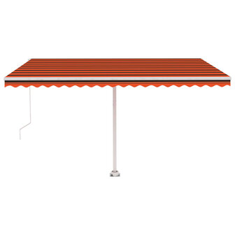 Luifel handmatig uittrekbaar met LED 450x350 cm oranje en bruin 3