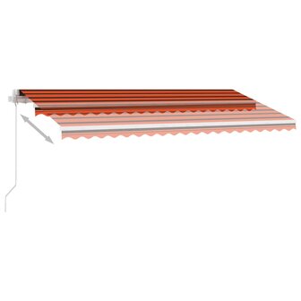 Luifel handmatig uittrekbaar met LED 450x350 cm oranje en bruin 6