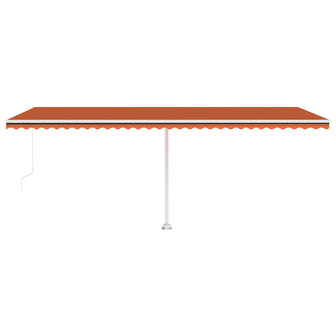 Luifel handmatig uittrekbaar met LED 600x350 cm oranje en bruin 4