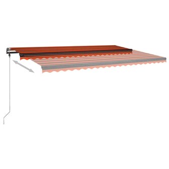 Luifel handmatig uittrekbaar met LED 500x300 cm oranje en bruin 6