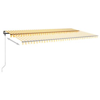 Luifel handmatig uittrekbaar met LED 600x300 cm geel en wit 6