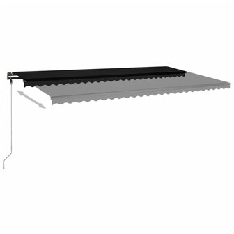 Luifel handmatig uittrekbaar met LED 600x300 cm antracietkleur 5