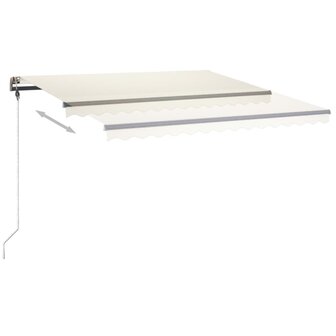 Luifel handmatig uittrekbaar met LED 400x350 cm cr&egrave;mekleurig 6