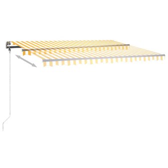 Luifel handmatig uittrekbaar met LED 400x350 cm geel en wit 6