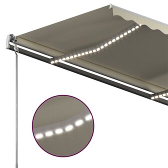 Luifel handmatig uittrekbaar met LED 450x350 cm cr&egrave;mekleurig 6