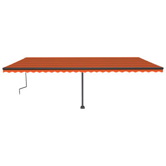 Luifel handmatig uittrekbaar met LED 600x350 cm oranje en bruin 3