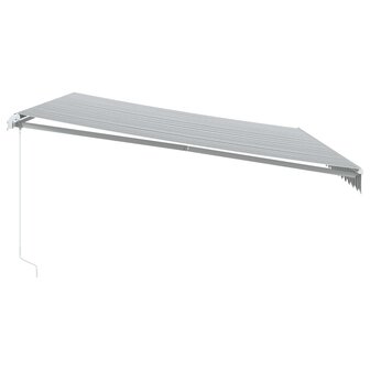 Luifel handmatig uittrekbaar en LED 500x300 cm antraciet en wit 5