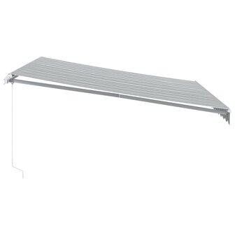 Luifel handmatig uittrekbaar en LED 400x350 cm antraciet en wit 5