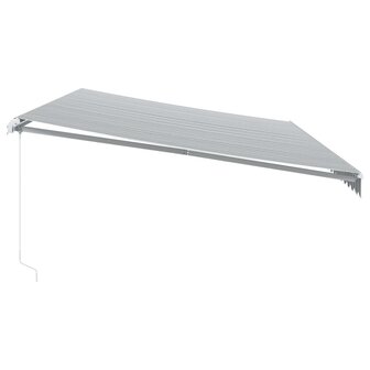 Luifel handmatig uittrekbaar en LED 600x350 cm antraciet en wit 5