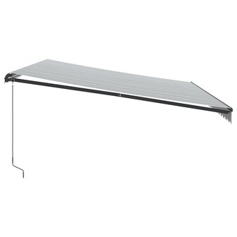 Luifel handmatig uittrekbaar en LED 500x350 cm antraciet en wit 5