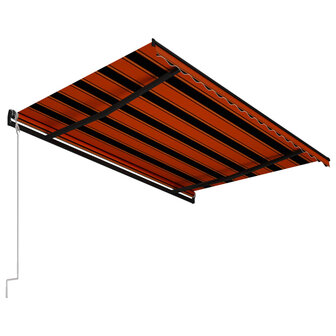 Luifel automatisch uittrekbaar 450x300 cm oranje en bruin 4