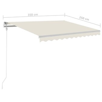 Luifel automatisch met LED en windsensor 350x250 cm cr&egrave;mekleur 10