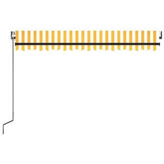 Luifel automatisch met LED en windsensor 450x300 cm geel en wit 4