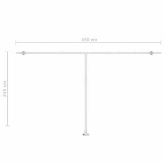 Luifel vrijstaand handmatig uittrekbaar 500x350 cm cr&egrave;mekleurig 12