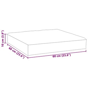 Palletkussen 60x60x10 cm stof gem&ecirc;leerd groen 7