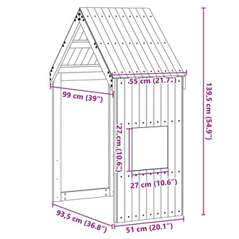 Kinderbedhuisje 55x99x139,5 cm massief grenenhout 9