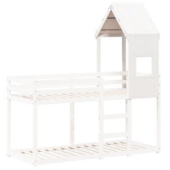 Kinderbedhuisje 55x99x139,5 cm massief grenenhout wit 3