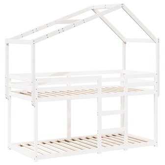 Kinderbedhuisje 203x95,5x142 cm massief grenenhout wit 3